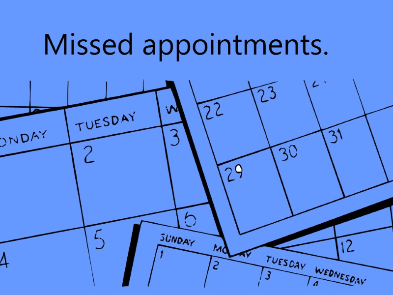 Missed appointments.